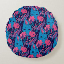 Tropische Wilde Bloemen Blauw Roze Modern Exotisch