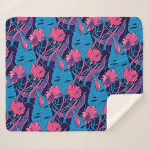 Tropische Wilde Bloemen Blauw Roze Modern Exotisch
