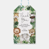 Tropische wilde dieren Oerwoud Safari Birthday Par Cadeaulabel (Voorkant)