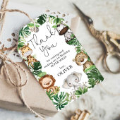 Tropische wilde dieren Oerwoud Safari Birthday Par Cadeaulabel