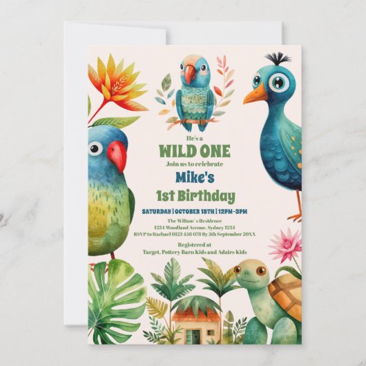 Tropische wilde eend Oerwoud Safari Kaart (Voorkant)