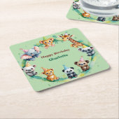 Tropische wilde eend Oerwoud Safari Kartonnen Onderzetters (Schuin)