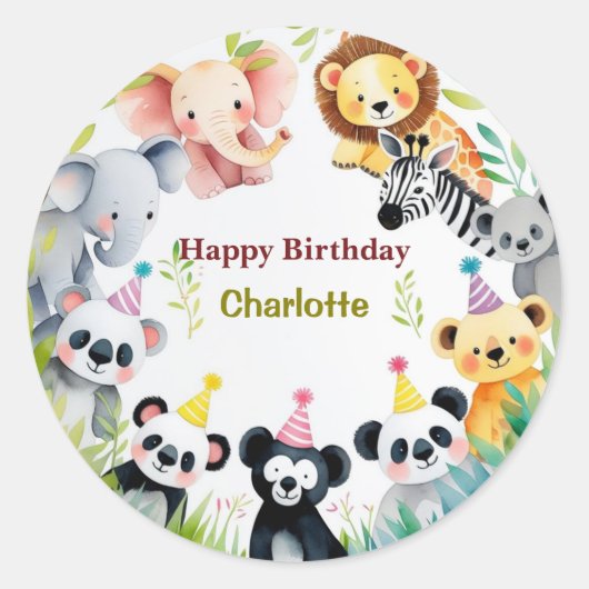 Tropische wilde eend Oerwoud Safari Ronde Sticker (Voorkant)