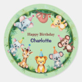 Tropische wilde eend Oerwoud Safari Ronde Sticker (Voorkant)