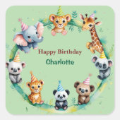 Tropische wilde eend Oerwoud Safari Vierkante Sticker (Voorkant)