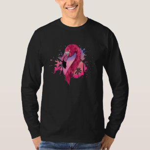 Tropische wilde exotische vogelpalmbomen roze F T-shirt