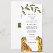 Tropische wilde katten bruiloft menu (Voorkant / Achterkant)