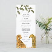 Tropische wilde katten bruiloft menu (Staand voorkant)