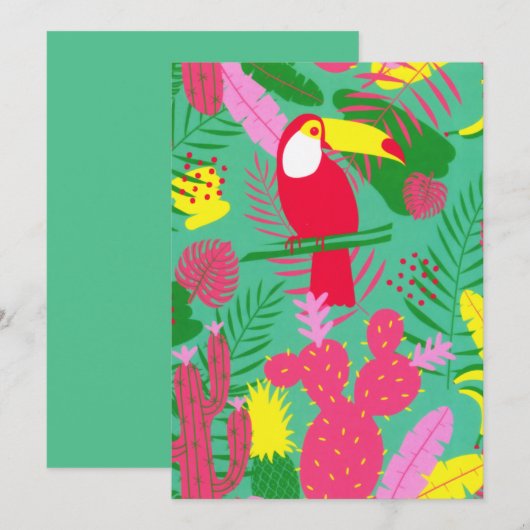 Tropische wilde Oerwoud Paradise Toucan Waterverf Feestdagenkaart (Voorkant / Achterkant)
