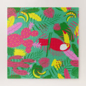 Tropische wilde Oerwoud Paradise Toucan Waterverf Legpuzzel (Horizontaal)