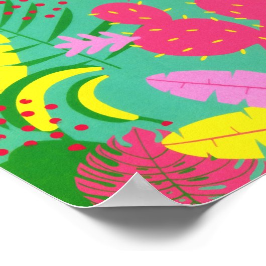 Tropische wilde Oerwoud Paradise Toucan Waterverf Poster (Hoek)