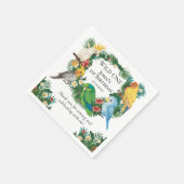 Tropische Wilde One Exotic Parrots Greenery Birthd Servet (Hoek)