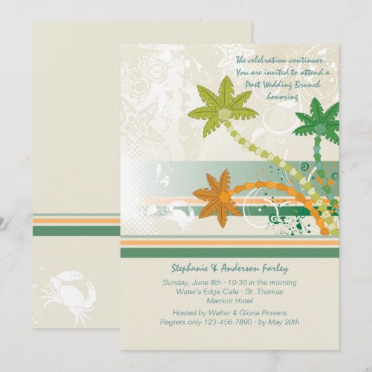 Tropische winden Post Wedding Brunch Uitnodiging (Voorkant / Achterkant)