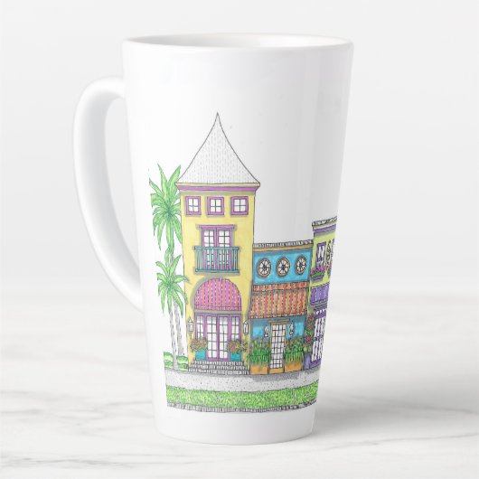 Tropische winkels Grote latte Mok (Linkerhoek)