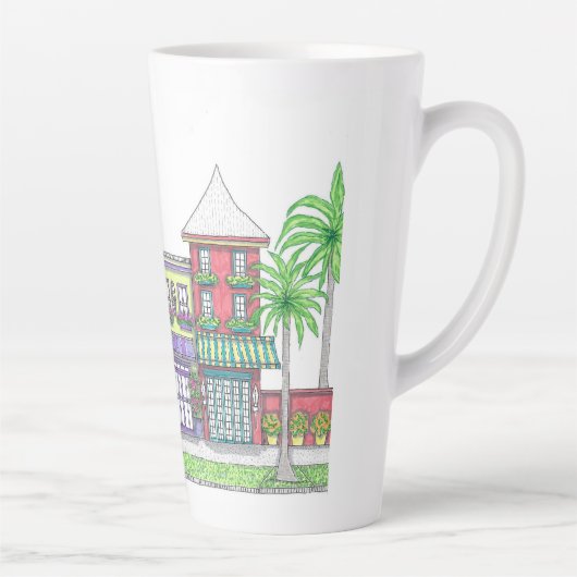 Tropische winkels Grote latte Mok (Rechts)