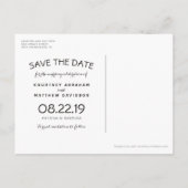 Tropische  winkelwagentje met strand opslaan Datum Aankondigingskaart (Achterkant)