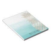 Tropische witte anananas Aqua Waterverf Notitieblok (Schuin)