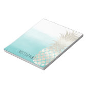 Tropische witte anananas Aqua Waterverf Notitieblok (Linkerzijde)