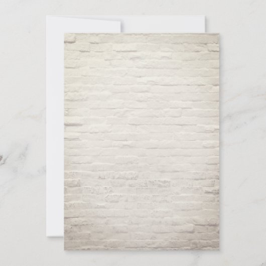 Tropische witte baksteen bruiloft repetitie diner kaart (Achterkant)