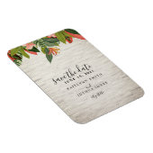 Tropische witte bakstenen bruiloft opslaan van de  magneet (Rechterzijde)