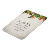 Tropische witte bakstenen bruiloft opslaan van de  magneet (Linkerzijde)