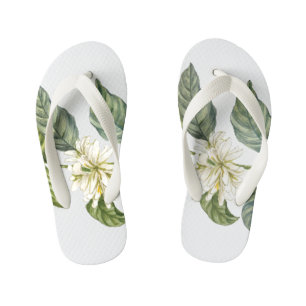 Tropische Witte Bloem Botanische Slippers Kinder Teenslippers