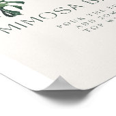 Tropische witte bloemboog Mimosa Bar teken Poster (Hoek)