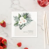 Tropische witte bloemboog servet (Insitu)