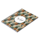 Tropische witte bloemen ananas notitieboek (Linkerzijde)
