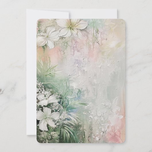 Tropische witte bloemen Vrijgezellenfeest Kaart (Achterkant)