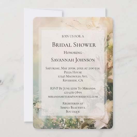 Tropische witte bloemen Vrijgezellenfeest Kaart (Voorkant)