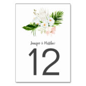 Tropische Witte en Blush Orchideeën en Magnolia's Kaart (Achterkant)