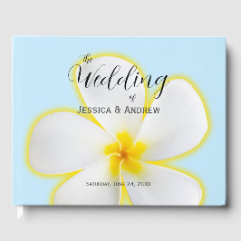 Tropische, witte en gele pruimen, Floral Wedding Gastenboek