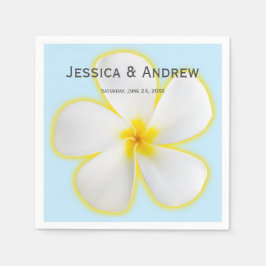 Tropische, witte en gele pruimen, Floral Wedding Servet