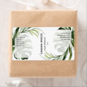 Tropische witte en groene flacondopperlabels etiket (Insitu)