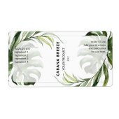 Tropische witte en groene flacondopperlabels etiket (Voorkant)