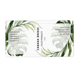 Tropische witte en groene flacondopperlabels etiket