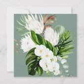 Tropische witte en groene Waterverf — Shower Mail Kaart (Achterkant)