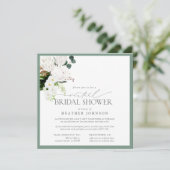 Tropische witte en groene Waterverf virtueel Kaart (Staand voorkant)