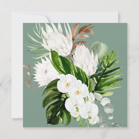 Tropische witte en groene Waterverf virtueel Kaart (Achterkant)