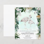 Tropische Witte Flamingo Baby Shower Boho (Voorkant / Achterkant)