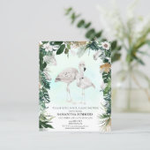 Tropische Witte Flamingo Baby Shower Boho (Staand voorkant)