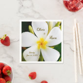 Tropische witte flora - nieuw begin - huwelijk servet (Insitu)