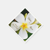 Tropische witte flora - nieuw begin - huwelijk servet (Hoek)