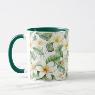 Tropische witte Frangipani bloem patroon Mok
