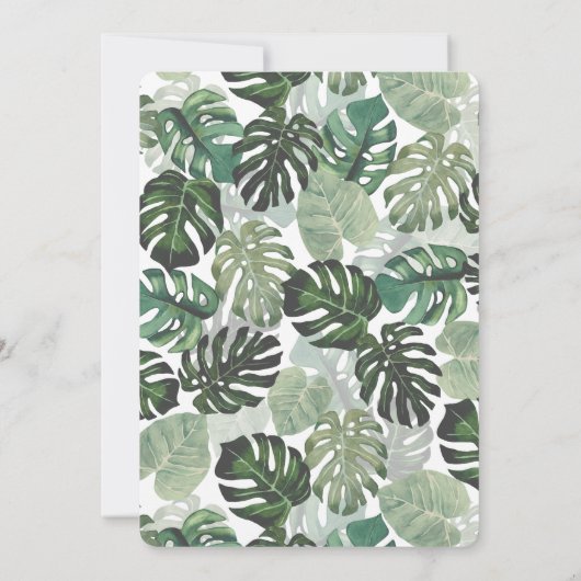 Tropische Witte Hibiscus & Kruis Botanische Doop Kaart (Achterkant)