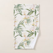 Tropische witte orchidee bloemen bad handdoek (Handdoek)