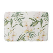 Tropische witte orchidee bloemen badmat (Voorkant)