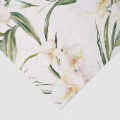 Tropische Witte Orchidee Bloemen Bruidsdouche Tissuepapier (Detail)