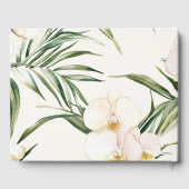 Tropische witte orchidee bloemen bruiloft gastenboek (Achterkant)